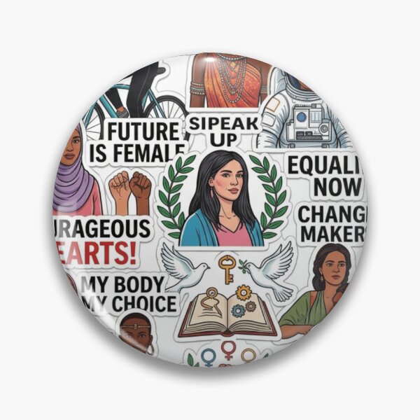 Item preview, Retro Feminist Sticker Collage designed and sold by Imaginarium of Chaos falcon88 .