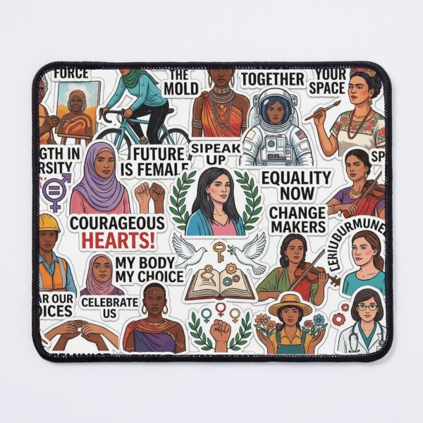 Item preview, Retro Feminist Sticker Collage designed and sold by Imaginarium of Chaos falcon88 .