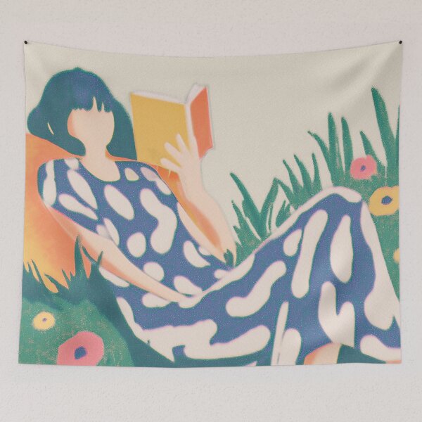 Item preview, Woman Reading at Park designed and sold by soheedesigns.