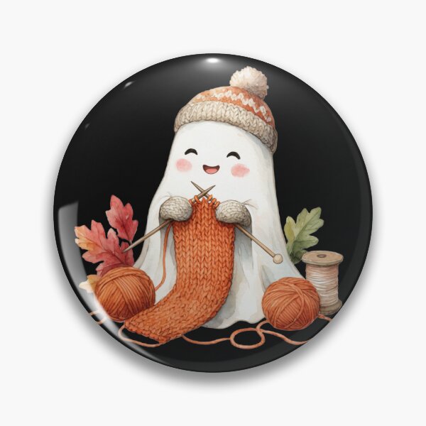 Item preview, Cute Knitting Ghost Sticker | Cozy Cottagecore Crochet Lover Gift designed and sold by AillustriaAK.