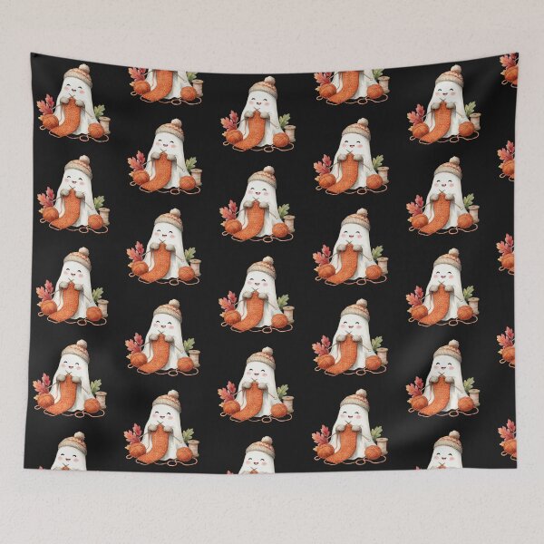 Item preview, Cute Knitting Ghost Sticker | Cozy Cottagecore Crochet Lover Gift designed and sold by AillustriaAK.