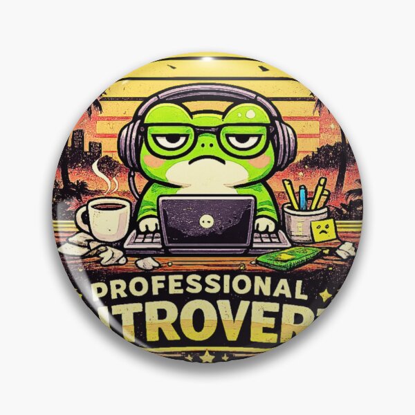 Item preview, Professional Introvert Frog – Funny Remote Worker & Gamer Retro T-Shirt designed and sold by MerchWSzpilkach.