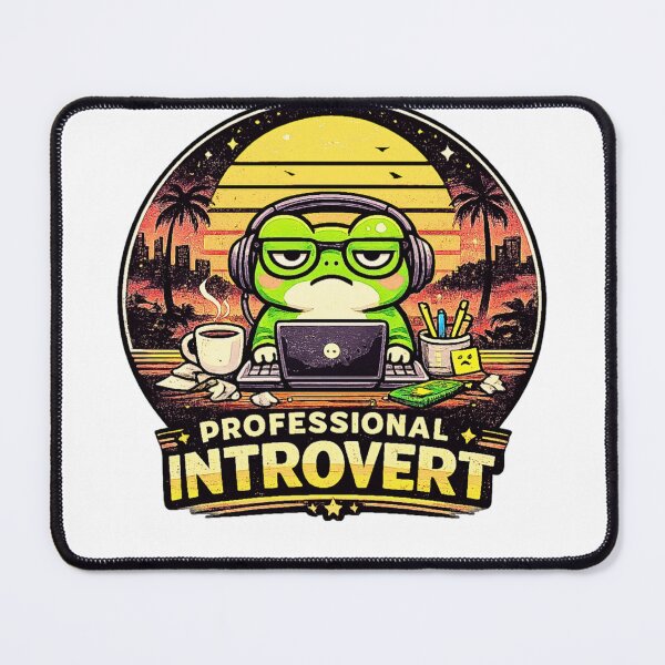 Item preview, Professional Introvert Frog – Funny Remote Worker & Gamer Retro T-Shirt designed and sold by MerchWSzpilkach.