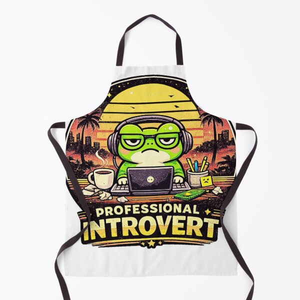Item preview, Professional Introvert Frog – Funny Remote Worker & Gamer Retro T-Shirt designed and sold by MerchWSzpilkach.