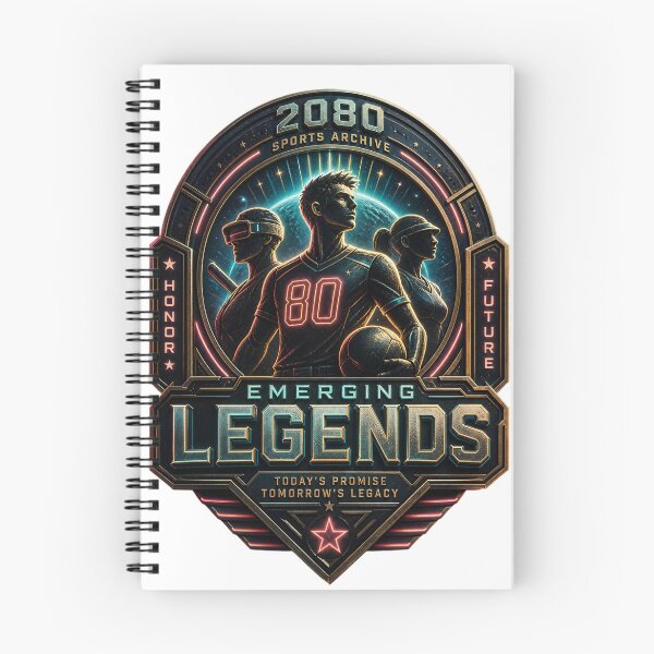 Item preview, Tomorrow’s Legends Futuristic Retro Emblem, 2080 Sports Archive Neon Badge, Sci-Fi Athletic Streetwear Design designed and sold by Jandedan.