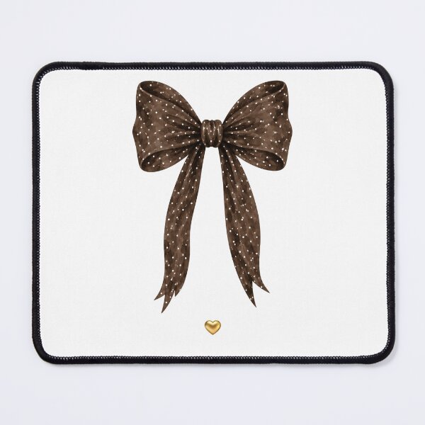 Item preview, Chocolate Brown Watercolor Polka Dot Bow with Golden Heart designed and sold by Ioanna-Studio.