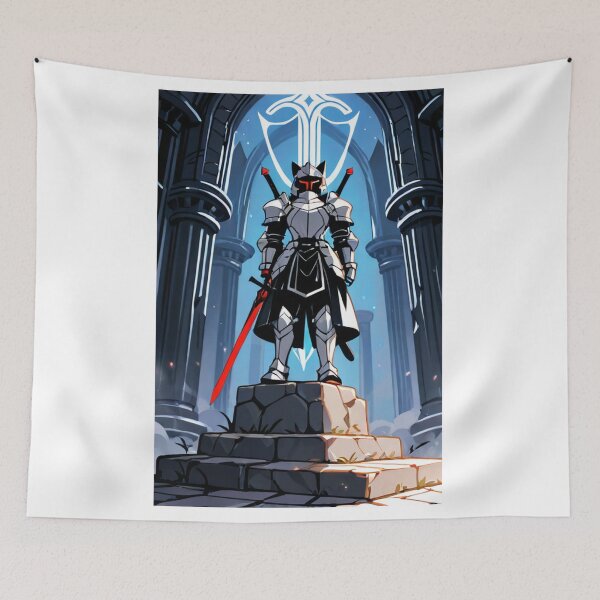Item preview, Character - Cat Knight Silver Armor Red Sword designed and sold by DoodyPets.