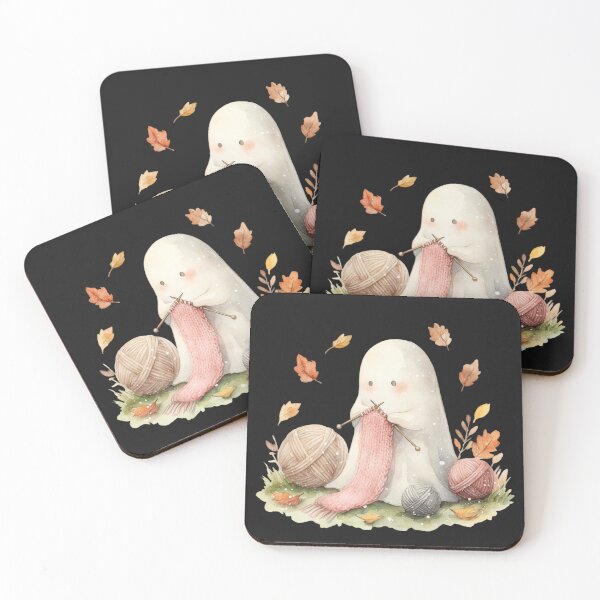 Item preview, Cute Knitting Ghost Sticker | Cozy Cottagecore Crochet Lover Gift designed and sold by AillustriaAK.
