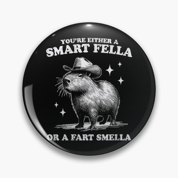 Item preview, Funny Cowboy Capybara - You're Either A Smart Fella Or A Fart Smella designed and sold by legendaryskins.