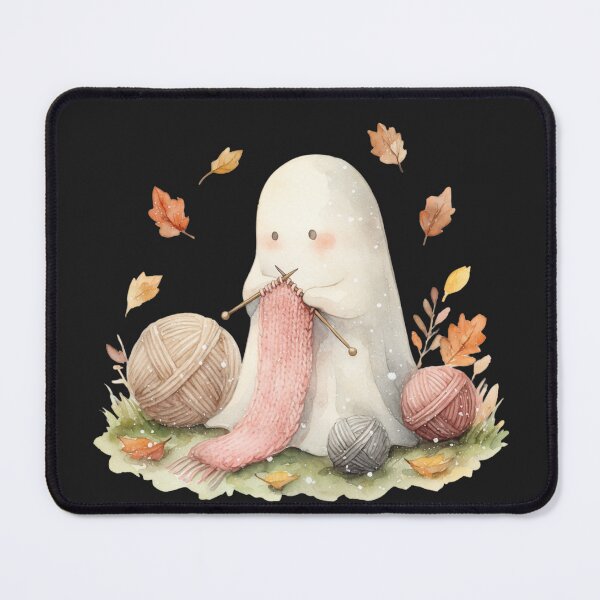Item preview, Cute Knitting Ghost Sticker | Cozy Cottagecore Crochet Lover Gift designed and sold by AillustriaAK.