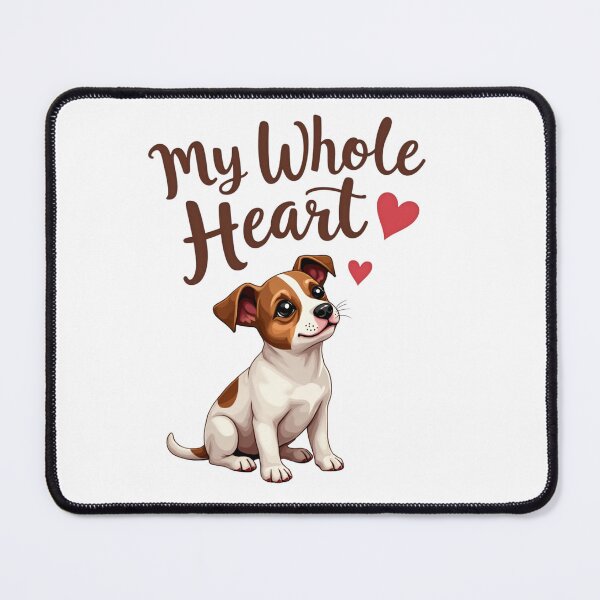 Item preview, Jack Russell Terrier puppy with my Whole Heart text and hearts designed and sold by Prints by Mat.
