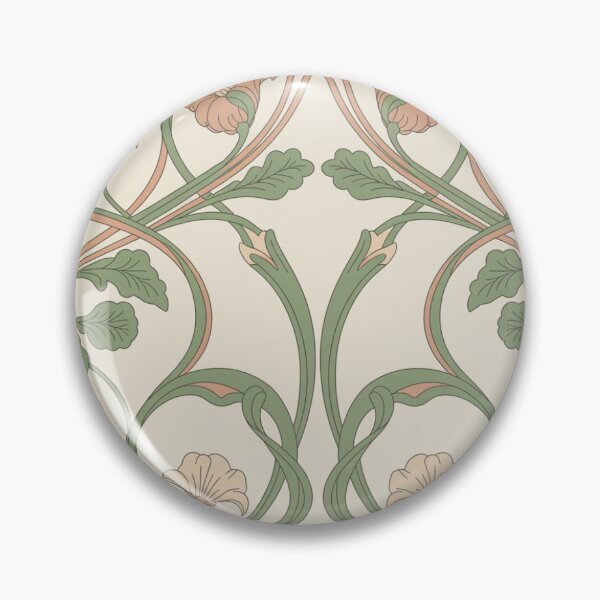 Item preview, Elegant Art Nouveau Floral Pattern | Flowing Vines & Peach Roses Seamless Repeat designed and sold by Midnight Veil Designs.