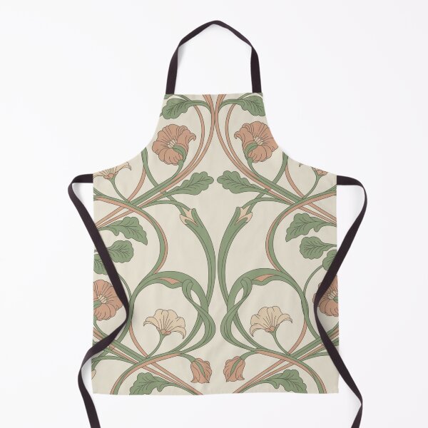 Item preview, Elegant Art Nouveau Floral Pattern | Flowing Vines & Peach Roses Seamless Repeat designed and sold by Midnight Veil Designs.