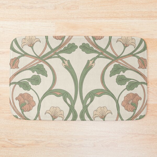 Item preview, Elegant Art Nouveau Floral Pattern | Flowing Vines & Peach Roses Seamless Repeat designed and sold by Midnight Veil Designs.