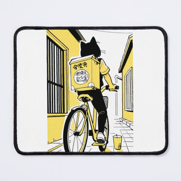 Item preview, Character - Cat Ramen Delivery Yellow Bike designed and sold by DoodyPets.