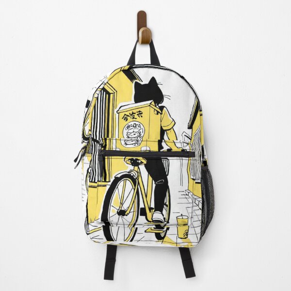 Item preview, Character - Cat Ramen Delivery Yellow Bike designed and sold by DoodyPets.