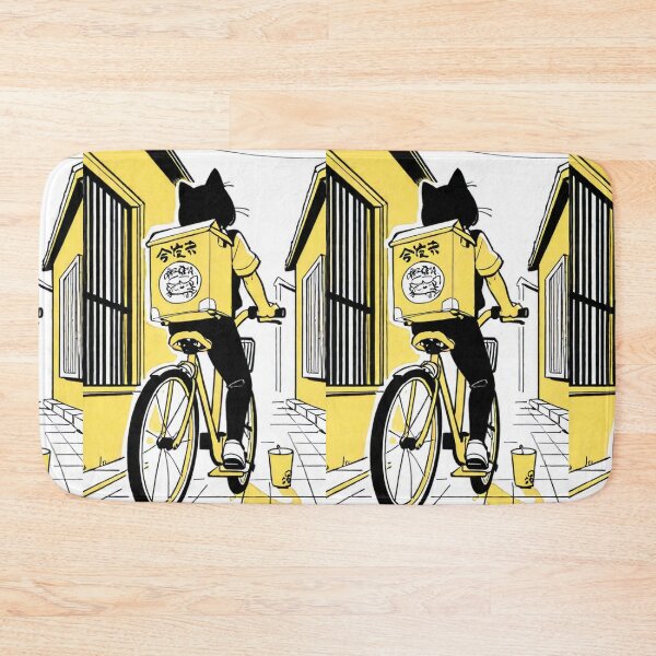 Item preview, Character - Cat Ramen Delivery Yellow Bike designed and sold by DoodyPets.