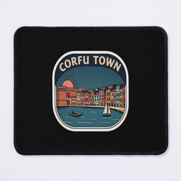 Item preview, Corfu Town Vintage Travel Sticker – Retro Venetian Waterfront Illustration designed and sold by stickercuffs.