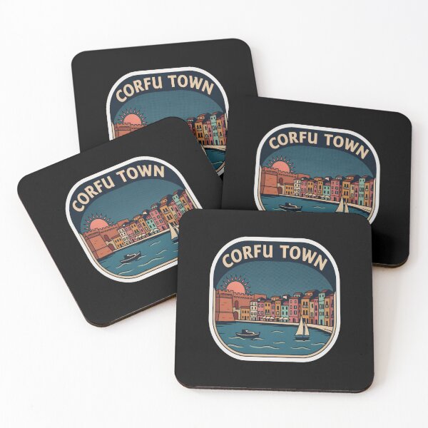 Item preview, Corfu Town Vintage Travel Sticker – Retro Venetian Waterfront Illustration designed and sold by stickercuffs.