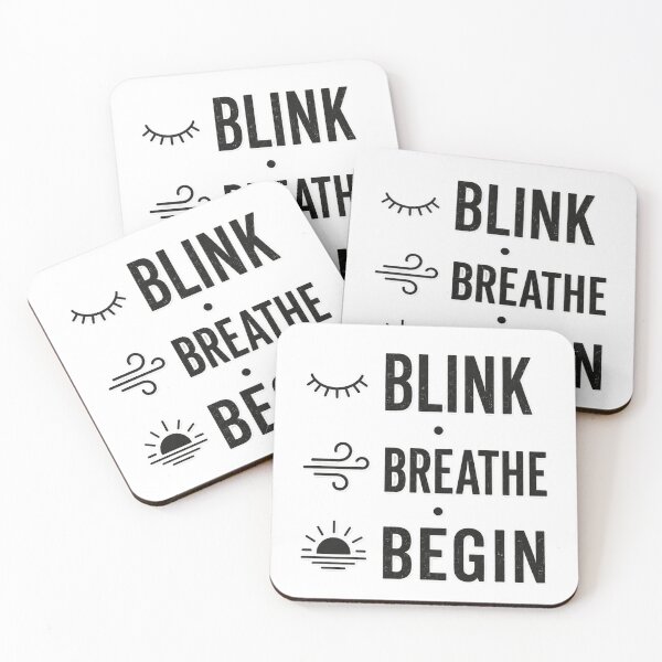 Item preview, Blink Breathe Begin Minimalist Mindfulness Quote Retro Self Care Aesthetic designed and sold by MartBook.