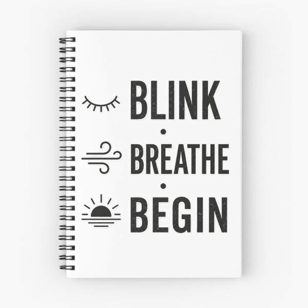 Item preview, Blink Breathe Begin Minimalist Mindfulness Quote Retro Self Care Aesthetic designed and sold by MartBook.
