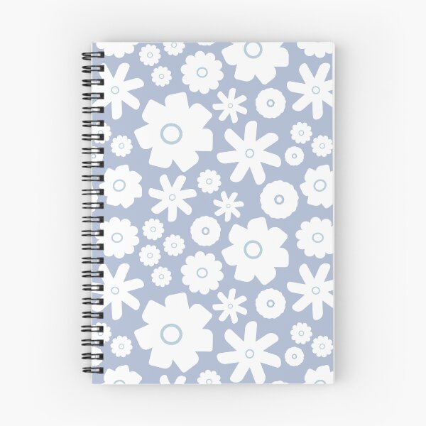 Item preview, Ice blue grey, white flowers pattern designed and sold by Hinkson Cox.