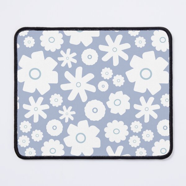 Item preview, Ice blue grey, white flowers pattern designed and sold by Hinkson Cox.