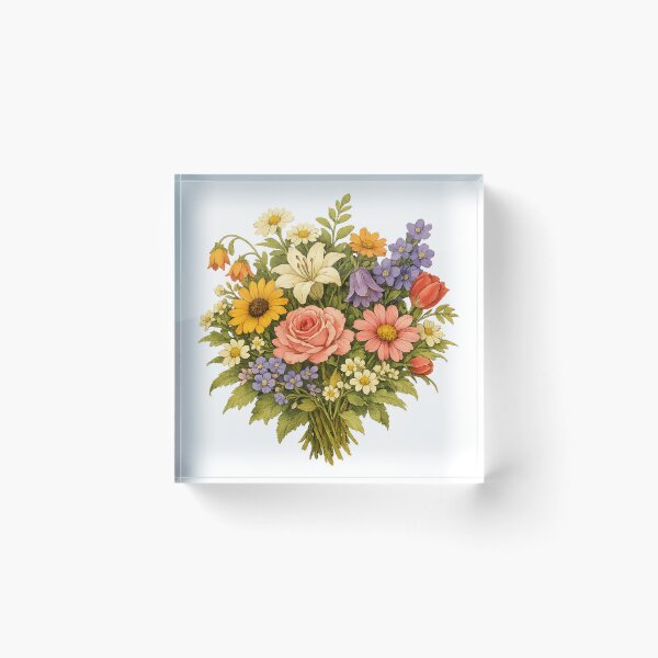 Item preview, Classic Floral Bouquet – Elegant Botanical Artwork designed and sold by Clothes With Smiling Animals Walt Gral.