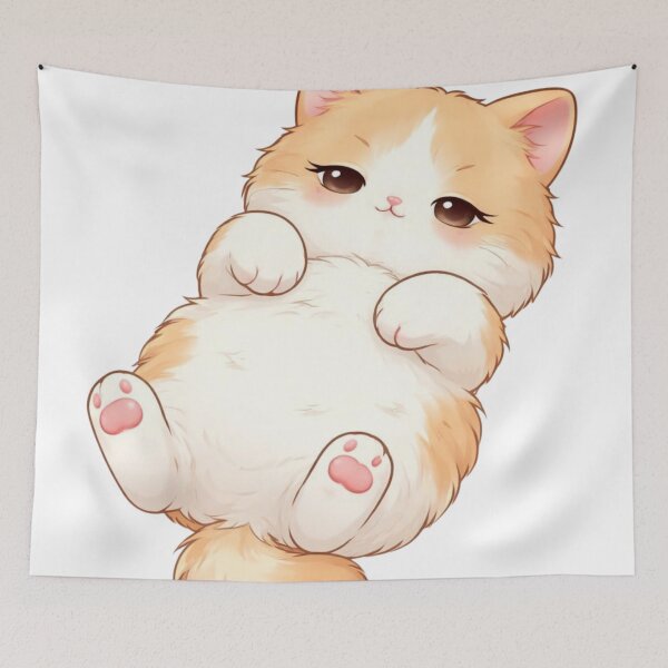 Item preview, Fluffy Orange Cat Sticker designed and sold by PurrfectClubArt.