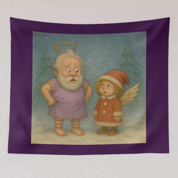 Item preview, Christman - Santa And Little Angel – What Happened Here? designed and sold by LegademaArt.