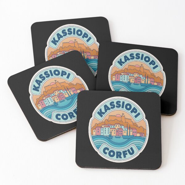 Item preview, Kassiopi Vintage Travel Sticker – Retro Corfu Harbour & Fortress Illustration designed and sold by stickercuffs.