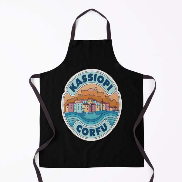 Item preview, Kassiopi Vintage Travel Sticker – Retro Corfu Harbour & Fortress Illustration designed and sold by stickercuffs.