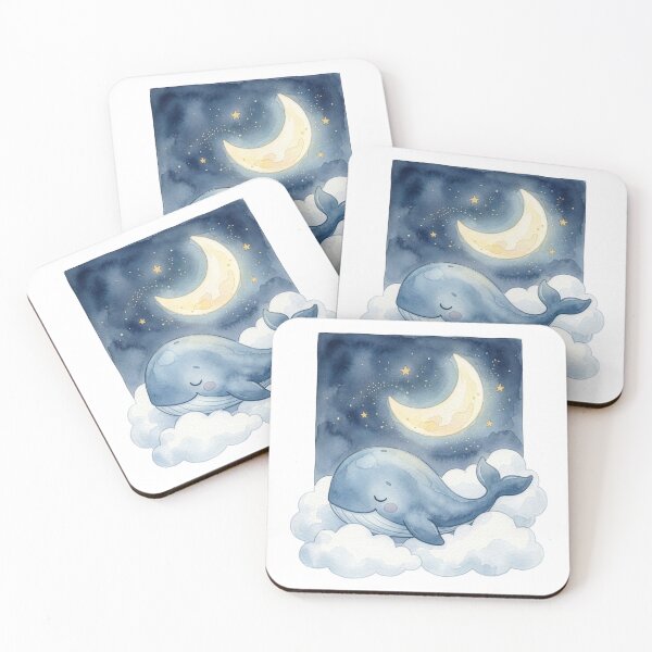 Item preview, Sleeping Whale Under Moon Watercolor designed and sold by Rutvain.