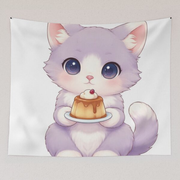 Item preview, Cute Pudding Cat Dessert designed and sold by PurrfectClubArt.