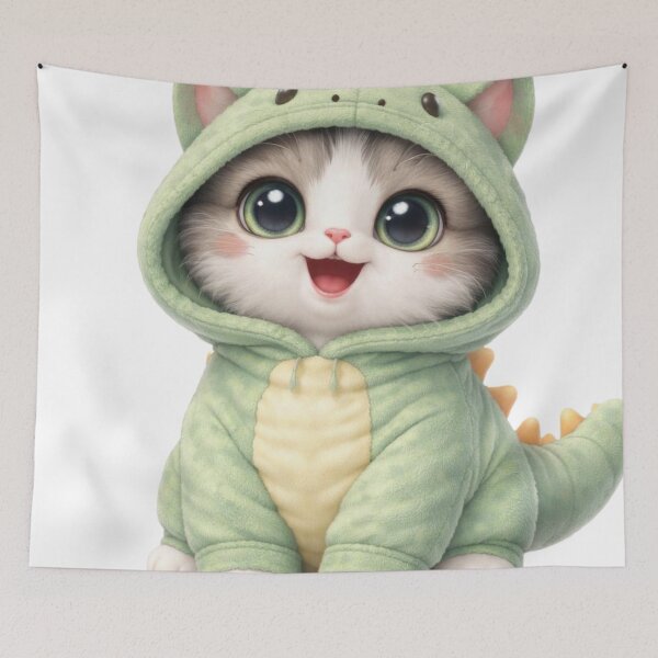 Item preview, Cute Dinosaur Cat Costume designed and sold by PurrfectClubArt.