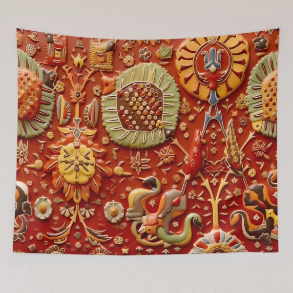 Item preview, Safavid Red Carpet Fragment designed and sold by Vicky Brago-Mitchell®.