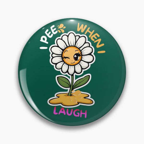 Item preview, I Pee When I Laugh Flower, Funny Retro Daisy Mascot designed and sold by ConcepTWM.