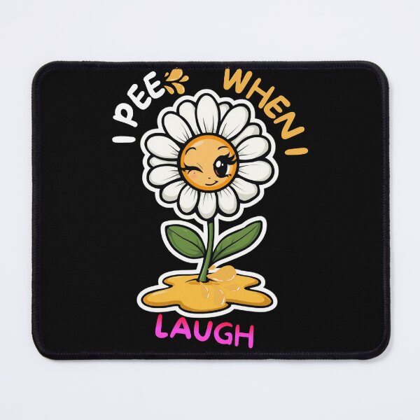 Item preview, I Pee When I Laugh Flower, Funny Retro Daisy Mascot designed and sold by ConcepTWM.