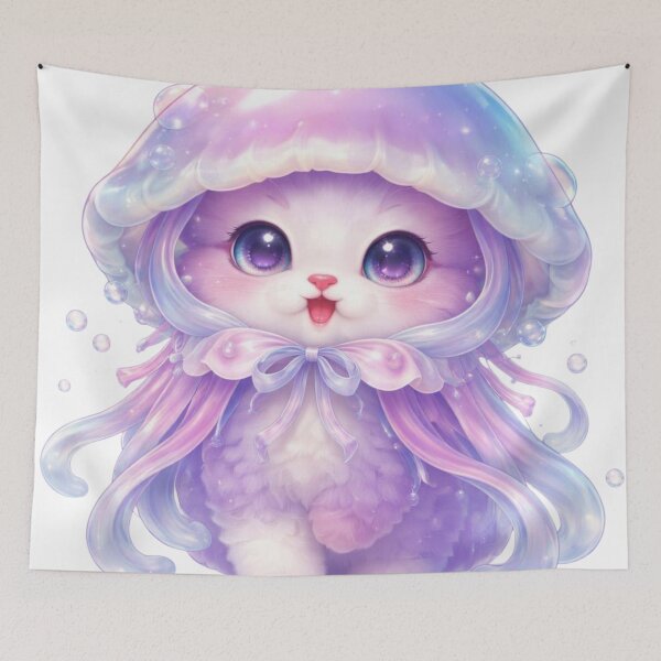 Item preview, Jellyfish Cat Fantasy Kawaii designed and sold by PurrfectClubArt.