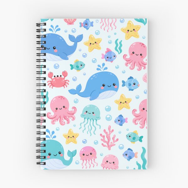 Item preview, Kawaii Ocean Sea Creature Cute Seamless Pattern Print designed and sold by Inkworksbyshery.