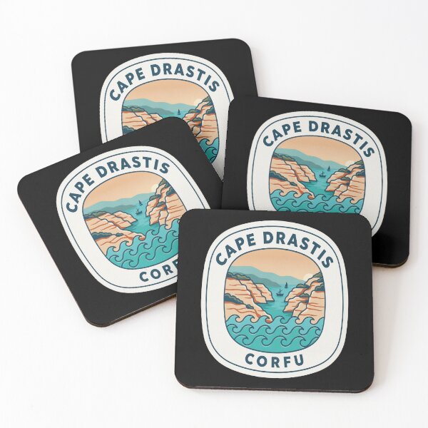 Item preview, Cape Drastis Vintage Travel Sticker – Retro Corfu Cliffside Illustration designed and sold by stickercuffs.