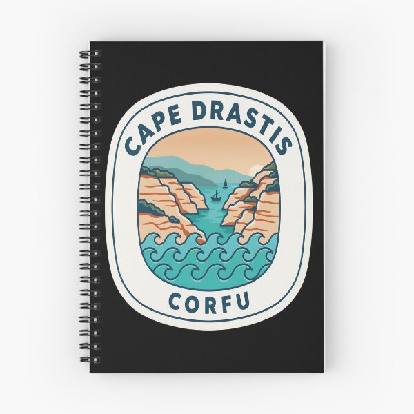 Item preview, Cape Drastis Vintage Travel Sticker – Retro Corfu Cliffside Illustration designed and sold by stickercuffs.