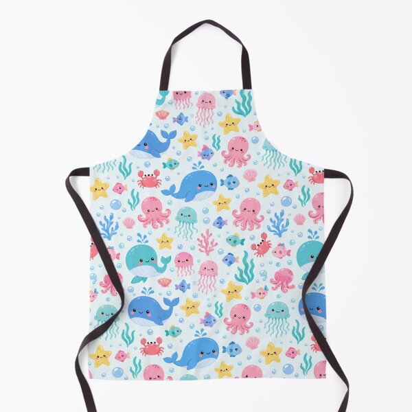 Item preview, Kawaii Ocean Sea Creature Cute Seamless Pattern Print designed and sold by Inkworksbyshery.