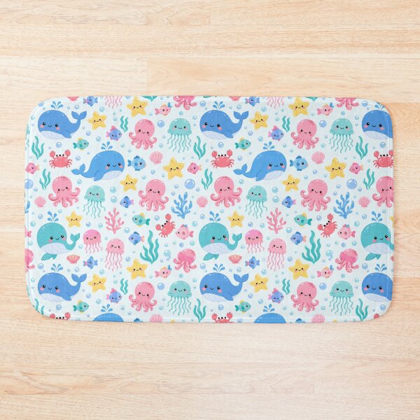 Item preview, Kawaii Ocean Sea Creature Cute Seamless Pattern Print designed and sold by Inkworksbyshery.