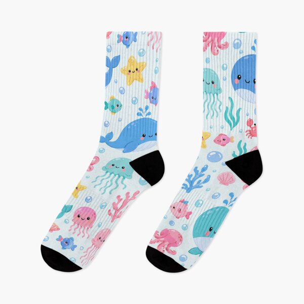 Item preview, Kawaii Ocean Sea Creature Cute Seamless Pattern Print designed and sold by Inkworksbyshery.