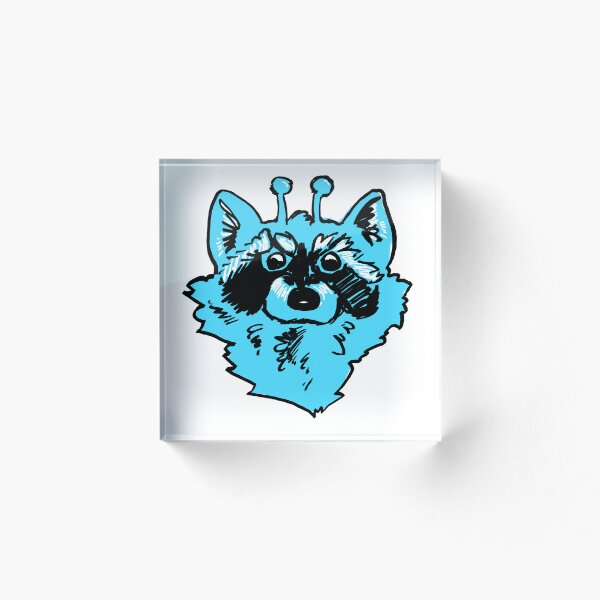 Item preview, Alien raccoon helix blue designed and sold by dusty raccoon.
