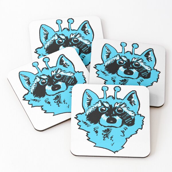 Item preview, Alien raccoon helix blue designed and sold by dusty raccoon.