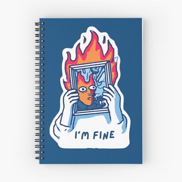 Item preview, I'm Fine Burning Mirror Dark Humor Sticker designed and sold by BooDesignStudio.