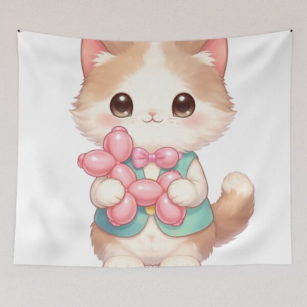 Item preview, Balloon Artist Cat Kawaii designed and sold by PurrfectClubArt.