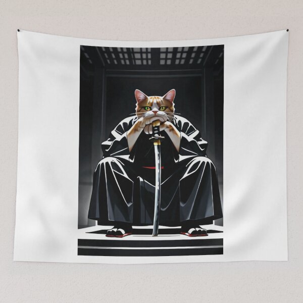 Item preview, Character - Cat Samurai Orange Tabby Gold Armor designed and sold by DoodyPets.